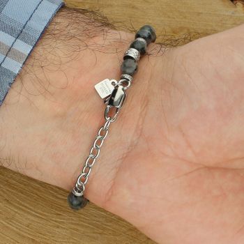 Bransoletkaa męska Nomination Manvision 133016 061 – stal nierdzewna, Róża Wiatrów, szary jaspis (3).jpg